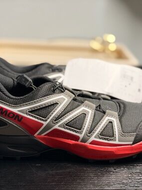 Salomon Black, Gray and Red Trail Running Shoe